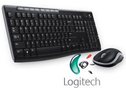 Logitech MK270 Wireless UK QWERTY KeyBoard & Mouse Desktop Combo Set Black